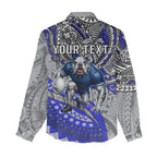 Personalised Canterbury-Bankstown Bulldogs Women Casual Shirt Polynesian Tribal Art Style With Powerful Bulldog Mascot