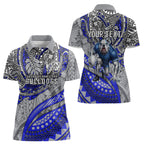 Personalised Canterbury-Bankstown Bulldogs Women Polo Shirt Polynesian Tribal Art Style With Powerful Bulldog Mascot