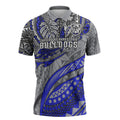 Personalised Canterbury-Bankstown Bulldogs Zipper Polo Shirt Polynesian Tribal Art Style With Powerful Bulldog Mascot