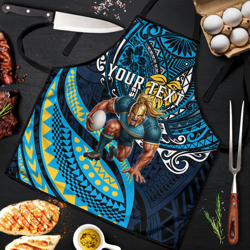 Personalised Gold Coast Titans Apron Polynesian Tribal Art Style With Spartan Titan Mascot