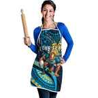 Personalised Gold Coast Titans Apron Polynesian Tribal Art Style With Spartan Titan Mascot