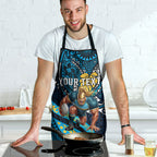 Personalised Gold Coast Titans Apron Polynesian Tribal Art Style With Spartan Titan Mascot