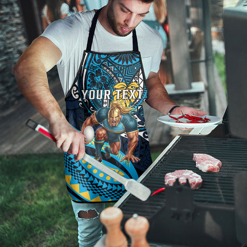 Personalised Gold Coast Titans Apron Polynesian Tribal Art Style With Spartan Titan Mascot