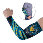 Personalised Gold Coast Titans Arm Sleeves Polynesian Tribal Art Style With Spartan Titan Mascot