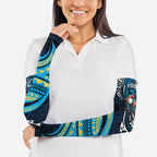 Personalised Gold Coast Titans Arm Sleeves Polynesian Tribal Art Style With Spartan Titan Mascot