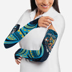 Personalised Gold Coast Titans Arm Sleeves Polynesian Tribal Art Style With Spartan Titan Mascot