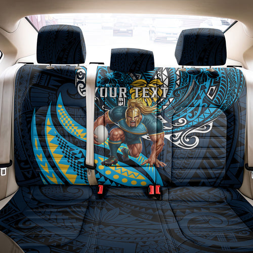 Personalised Gold Coast Titans Back Car Seat Cover Polynesian Tribal Art Style With Spartan Titan Mascot
