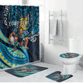 Personalised Gold Coast Titans Bathroom Set Polynesian Tribal Art Style With Spartan Titan Mascot