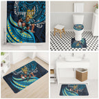 Personalised Gold Coast Titans Bathroom Set Polynesian Tribal Art Style With Spartan Titan Mascot