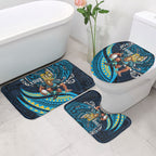 Personalised Gold Coast Titans Bathroom Set Polynesian Tribal Art Style With Spartan Titan Mascot
