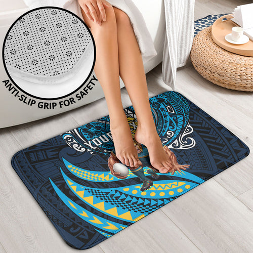 Personalised Gold Coast Titans Bathroom Set Polynesian Tribal Art Style With Spartan Titan Mascot