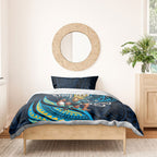 Personalised Gold Coast Titans Bedding Set Polynesian Tribal Art Style With Spartan Titan Mascot