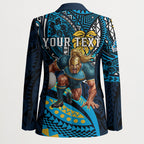 Personalised Gold Coast Titans Blazer Polynesian Tribal Art Style With Spartan Titan Mascot