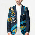 Personalised Gold Coast Titans Blazer Polynesian Tribal Art Style With Spartan Titan Mascot