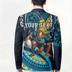 Personalised Gold Coast Titans Blazer Polynesian Tribal Art Style With Spartan Titan Mascot