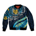 Personalised Gold Coast Titans Bomber Jacket Polynesian Tribal Art Style With Spartan Titan Mascot