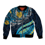 Personalised Gold Coast Titans Bomber Jacket Polynesian Tribal Art Style With Spartan Titan Mascot