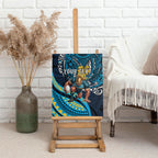 Personalised Gold Coast Titans Canvas Wall Art Polynesian Tribal Art Style With Spartan Titan Mascot