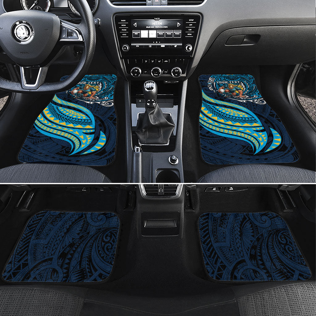 Personalised Gold Coast Titans Car Mats Polynesian Tribal Art Style With Spartan Titan Mascot