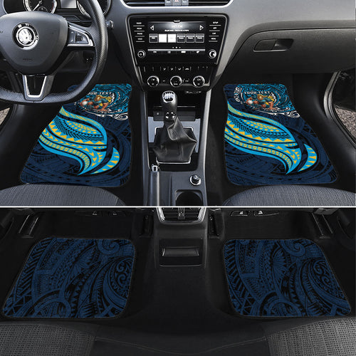 Personalised Gold Coast Titans Car Mats Polynesian Tribal Art Style With Spartan Titan Mascot