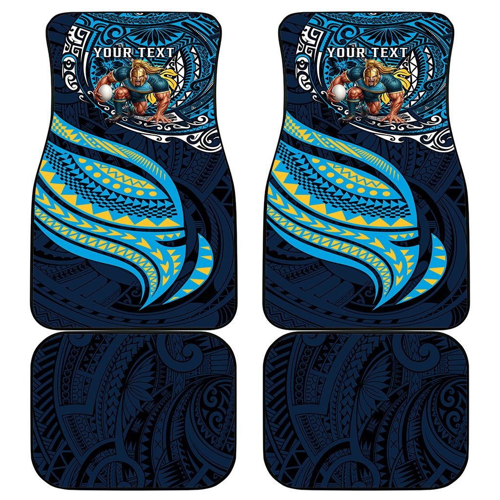 Personalised Gold Coast Titans Car Mats Polynesian Tribal Art Style With Spartan Titan Mascot