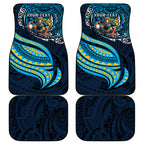 Personalised Gold Coast Titans Car Mats Polynesian Tribal Art Style With Spartan Titan Mascot