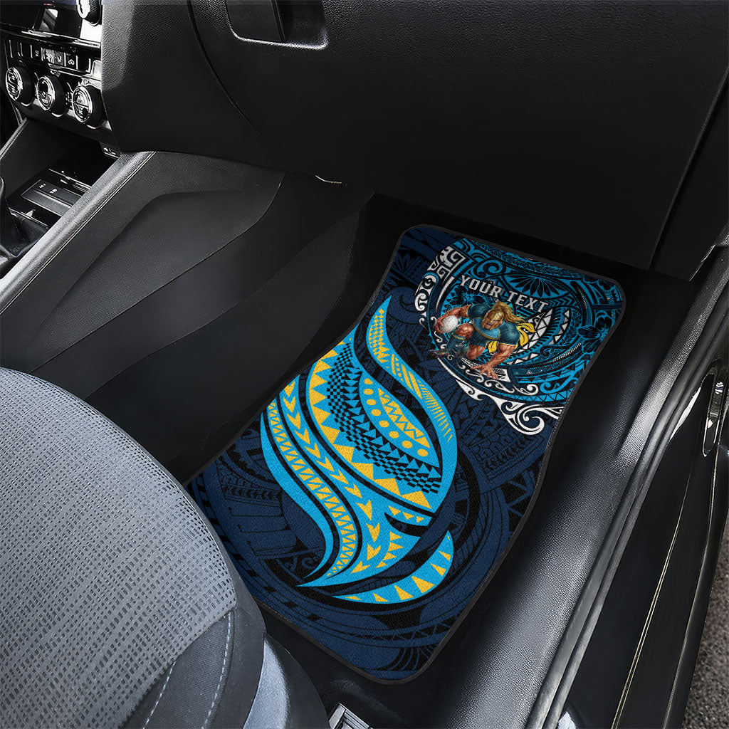 Personalised Gold Coast Titans Car Mats Polynesian Tribal Art Style With Spartan Titan Mascot