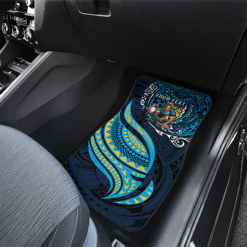 Personalised Gold Coast Titans Car Mats Polynesian Tribal Art Style With Spartan Titan Mascot