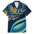 Personalised Gold Coast Titans Family Matching Mermaid Dress and Hawaiian Shirt Polynesian Tribal Art Style With Spartan Titan Mascot