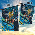 Personalised Gold Coast Titans Garden Flag Polynesian Tribal Art Style With Spartan Titan Mascot