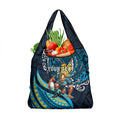 Personalised Gold Coast Titans Grocery Bag Polynesian Tribal Art Style With Spartan Titan Mascot