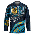 Personalised Gold Coast Titans Hockey Jersey Polynesian Tribal Art Style With Spartan Titan Mascot