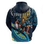 Personalised Gold Coast Titans Hoodie Polynesian Tribal Art Style With Spartan Titan Mascot