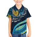 Personalised Gold Coast Titans Kid Hawaiian Shirt Polynesian Tribal Art Style With Spartan Titan Mascot