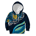 Personalised Gold Coast Titans Kid Hoodie Polynesian Tribal Art Style With Spartan Titan Mascot