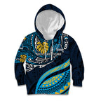 Personalised Gold Coast Titans Kid Hoodie Polynesian Tribal Art Style With Spartan Titan Mascot
