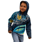Personalised Gold Coast Titans Kid Hoodie Polynesian Tribal Art Style With Spartan Titan Mascot