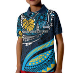 Personalised Gold Coast Titans Kid Polo Shirt Polynesian Tribal Art Style With Spartan Titan Mascot
