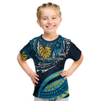 Personalised Gold Coast Titans Kid T Shirt Polynesian Tribal Art Style With Spartan Titan Mascot