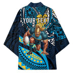 Personalised Gold Coast Titans Kimono Polynesian Tribal Art Style With Spartan Titan Mascot
