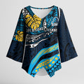 Personalised Gold Coast Titans Kimono Sleeve Blouse Polynesian Tribal Art Style With Spartan Titan Mascot