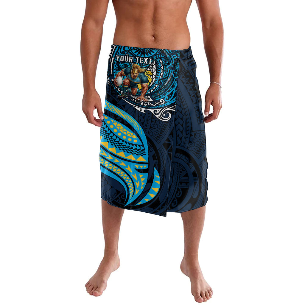 Personalised Gold Coast Titans Lavalava Polynesian Tribal Art Style With Spartan Titan Mascot