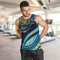 Personalised Gold Coast Titans Men Tank Top Polynesian Tribal Art Style With Spartan Titan Mascot