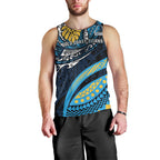 Personalised Gold Coast Titans Men Tank Top Polynesian Tribal Art Style With Spartan Titan Mascot