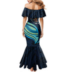Personalised Gold Coast Titans Mermaid Dress Polynesian Tribal Art Style With Spartan Titan Mascot