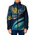 Personalised Gold Coast Titans Padded Jacket Polynesian Tribal Art Style With Spartan Titan Mascot