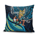 Personalised Gold Coast Titans Pillow Cover Polynesian Tribal Art Style With Spartan Titan Mascot