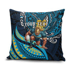 Personalised Gold Coast Titans Pillow Cover Polynesian Tribal Art Style With Spartan Titan Mascot
