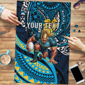 Personalised Gold Coast Titans Puzzle Polynesian Tribal Art Style With Spartan Titan Mascot