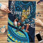 Personalised Gold Coast Titans Puzzle Polynesian Tribal Art Style With Spartan Titan Mascot